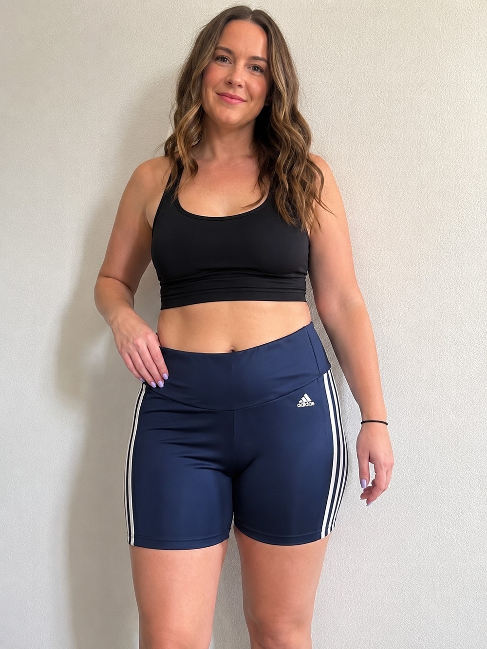 #1190 Adidas Tight Fit 3-Stripe Athletic Bike Shorts